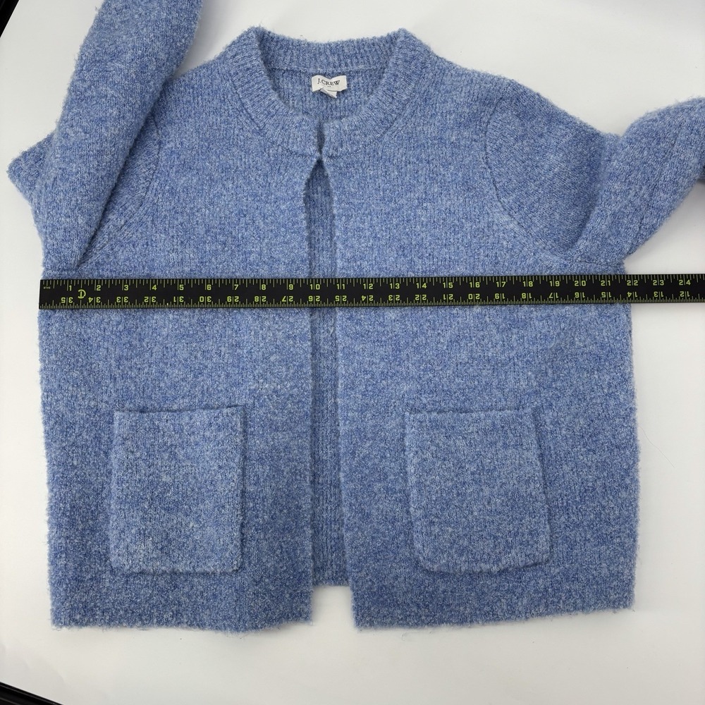 J. Crew Bouclé Lady Cardigan Knit Sweater Blue Women's Small Long Sleeve Pockets - Picture 11 of 12